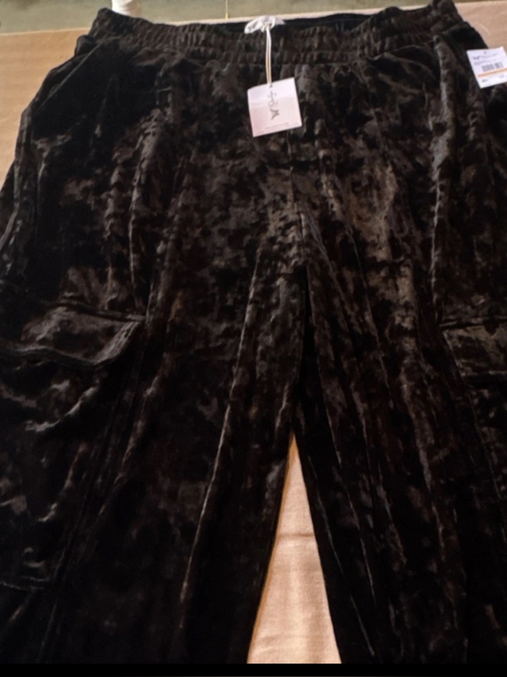Jessica Simpson Black Crushed‎ Velvet Lounge Pants